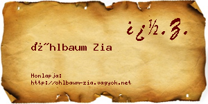 Öhlbaum Zia névjegykártya